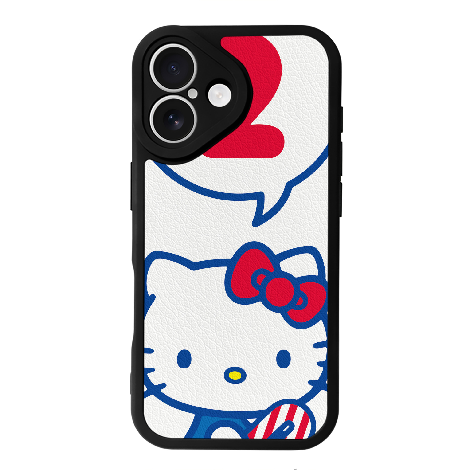 （画像用） Hello Kitty ハローキティ 【iPhone 16シリーズ対応】シリコンスマホケース（レザー調） 材質：シリコン